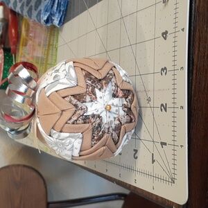 Quilted Christmas Ornament approximately 3.5" hand crafted. #3